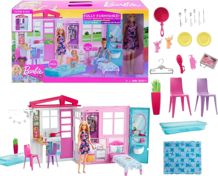 MATTEL Maison de poupée Barbie avec accessoires et poupée