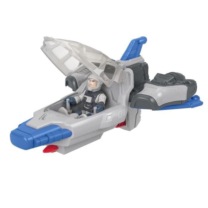 Imaginext Vaisseau spatial Hyperspeed Explorer et figurine articulée Buzz l’Éclair, Propulseurs et les Ailes mobiles