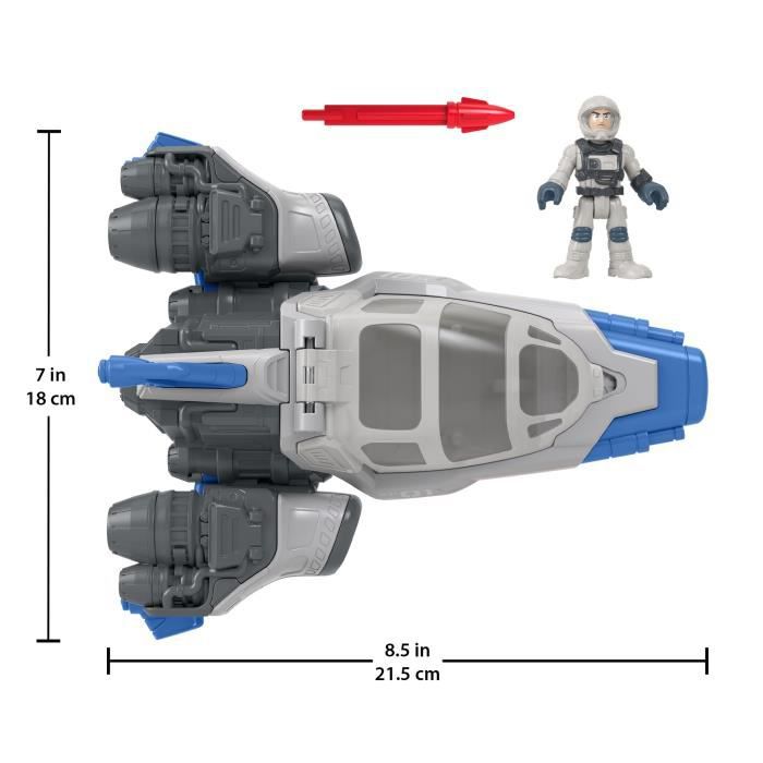 Imaginext Vaisseau spatial Hyperspeed Explorer et figurine articulée Buzz l’Éclair, Propulseurs et les Ailes mobiles