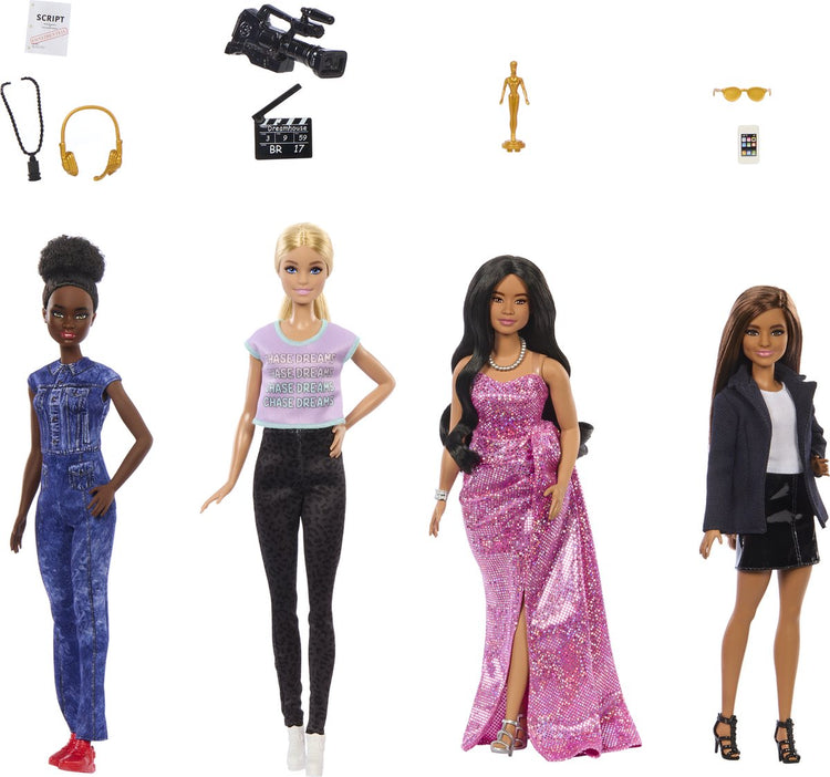 Pack de 4 Barbie Carrière de l'année Femmes dans les films Poupées mannequins