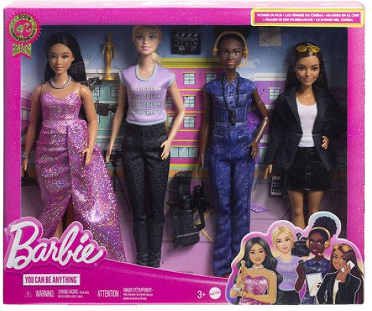 Pack de 4 Barbie Carrière de l'année Femmes dans les films Poupées mannequins