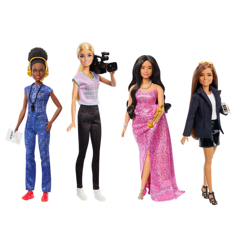 Pack de 4 Barbie Carrière de l'année Femmes dans les films Poupées mannequins