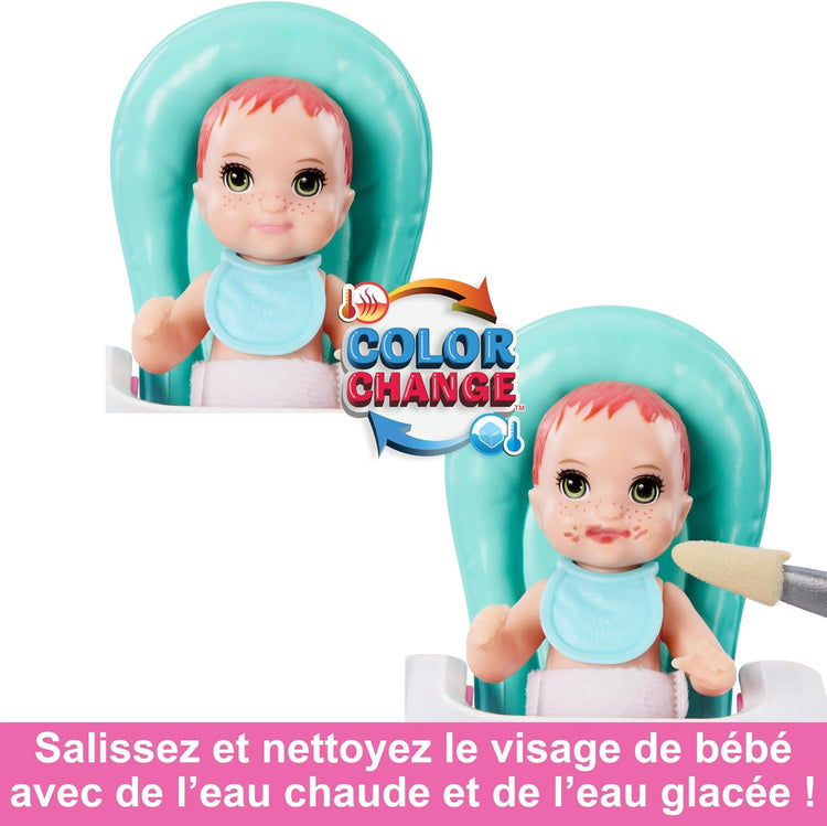 MATTEL Poupée Barbie Skipper Babysitter - Repas de bébé