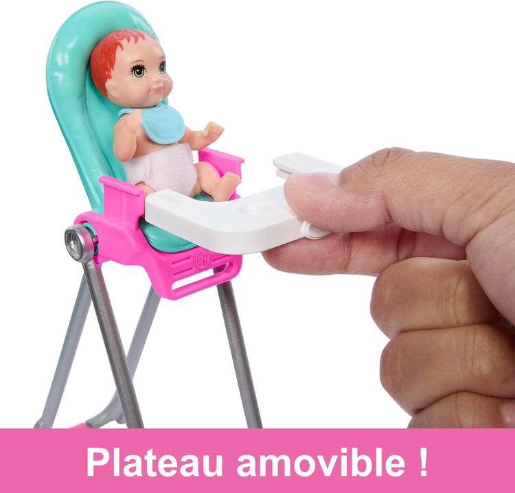MATTEL Poupée Barbie Skipper Babysitter - Repas de bébé
