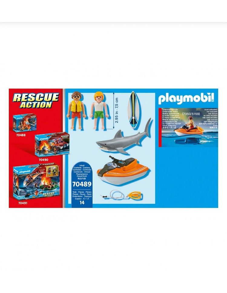 70489 Playmobil  Playmobil Rescue Action Requin Attaque Sauvetage