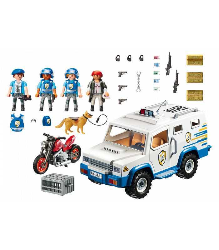 9371   Playmobil City Action - Fourgon Blinde Avec Convoyeurs De Fonds