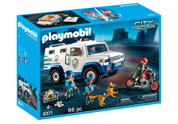 9371   Playmobil City Action - Fourgon Blinde Avec Convoyeurs De Fonds