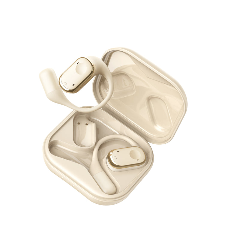 Ecouteurs sans fil Bluetooth 5.3 - Sport édtion DYNAMIC  avec Écran à LED  couleur Or Beige