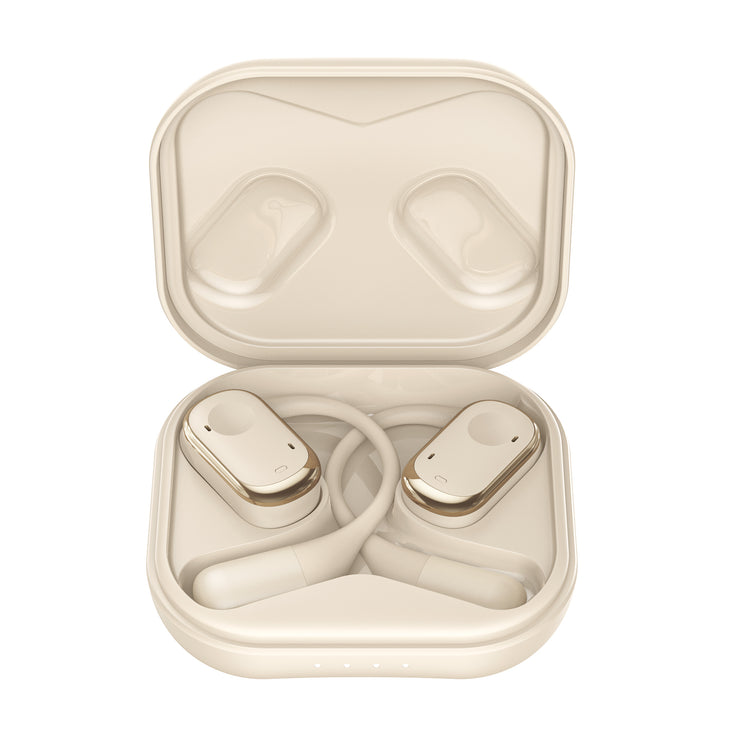 Ecouteurs sans fil Bluetooth 5.3 - Sport édtion DYNAMIC  avec Écran à LED  couleur Or Beige