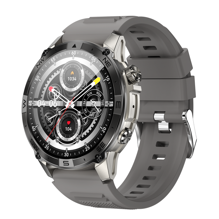 Montre connectée AMOLED  NASA GPS edition Ultra Pro  . écran couleur haute définition de 1,43 pouce - (avec bracelet silicone) coleur Gris