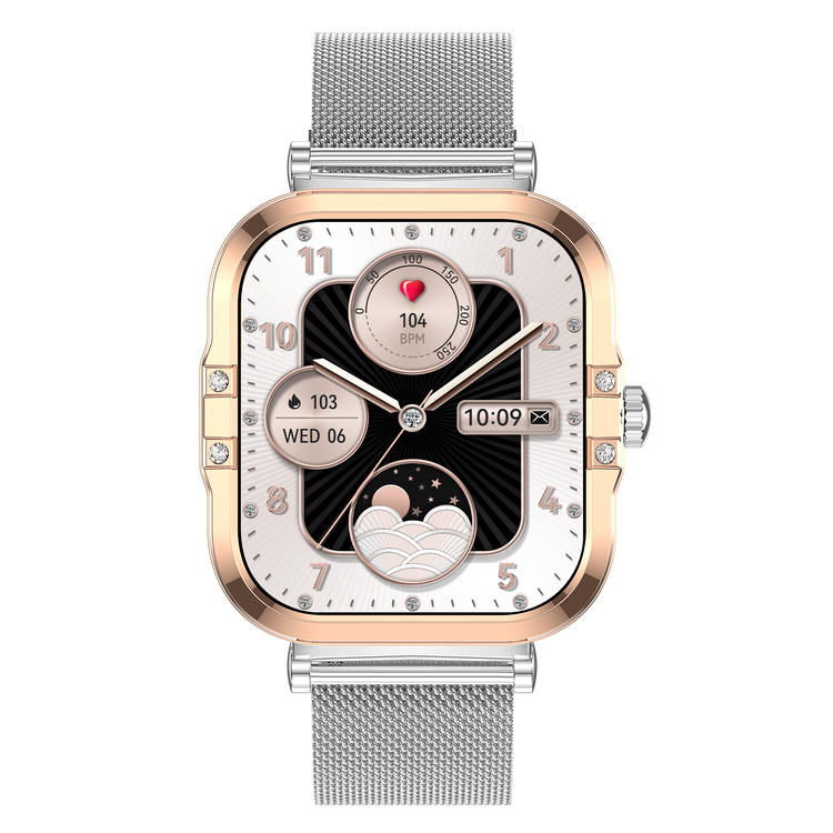 Montre connectée AMOLED- Edition Véga  (avec bracelet milanais) couleur Argent