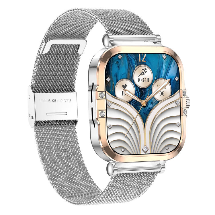 Montre connectée AMOLED- Edition Véga  (avec bracelet milanais) couleur Argent