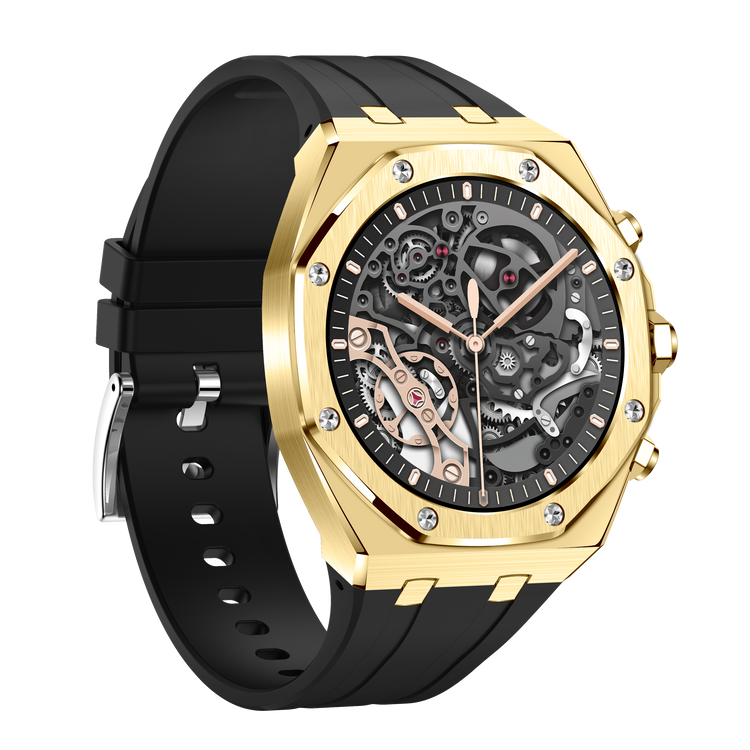 Montre connectée AMOLED  NASA  édition  Arizona  écran couleur haute définition  (avec bracelet silicone) couleur cadran OR