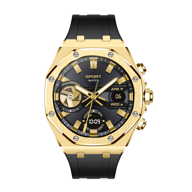 Montre connectée AMOLED  NASA  édition  Arizona  écran couleur haute définition  (avec bracelet silicone) couleur cadran OR