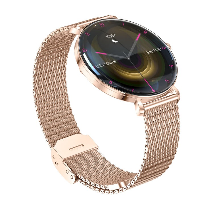 Montre connectée AMOLED- Edition ELITE écran tactile 1,43 pouces (avec bracelet milanais) couleur Or