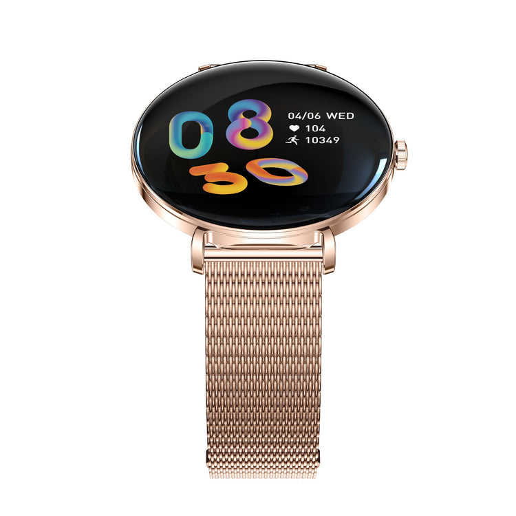 Montre connectée AMOLED- Edition ELITE écran tactile 1,43 pouces (avec bracelet milanais) couleur Or