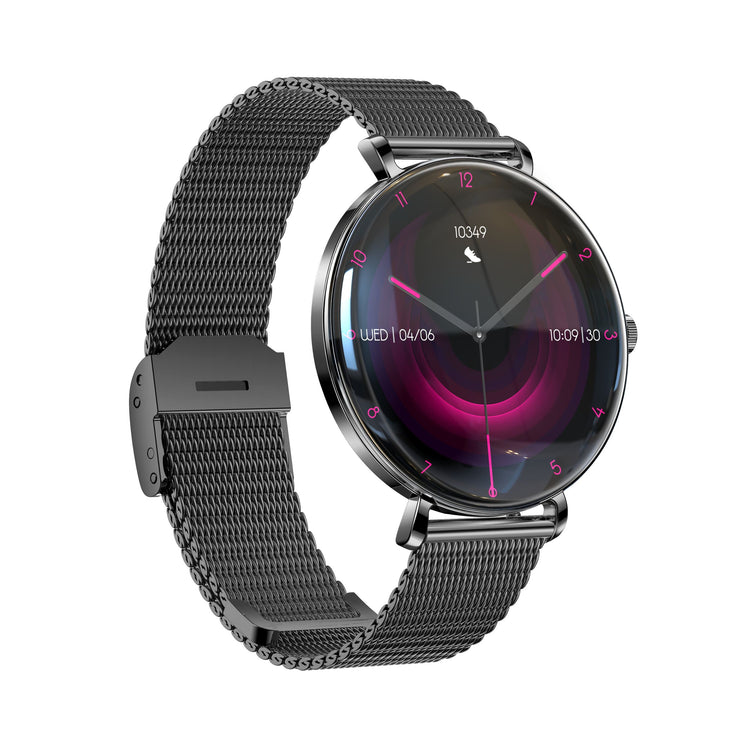 Montre connectée AMOLED- Edition ELITE écran tactile 1,43 pouces (avec bracelet milanais) couleur Noir