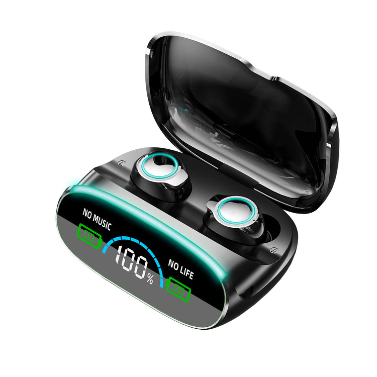 Ecouteurs sans fil (TWS) Bluetooth 5.3 - affichage LED -  Edition Space Mountain + boitier chargeur   couleur Noir