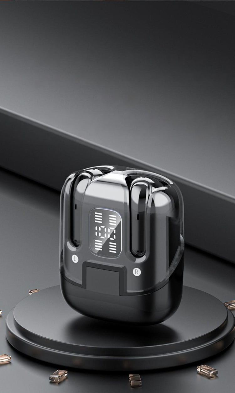 Écouteurs sans fil  TWS Edition CRYSTAL , Bluetooth 5.5  nouvelle gereration écran tactile, suppression du bruit b fond d'écran HiFi couleur Noir