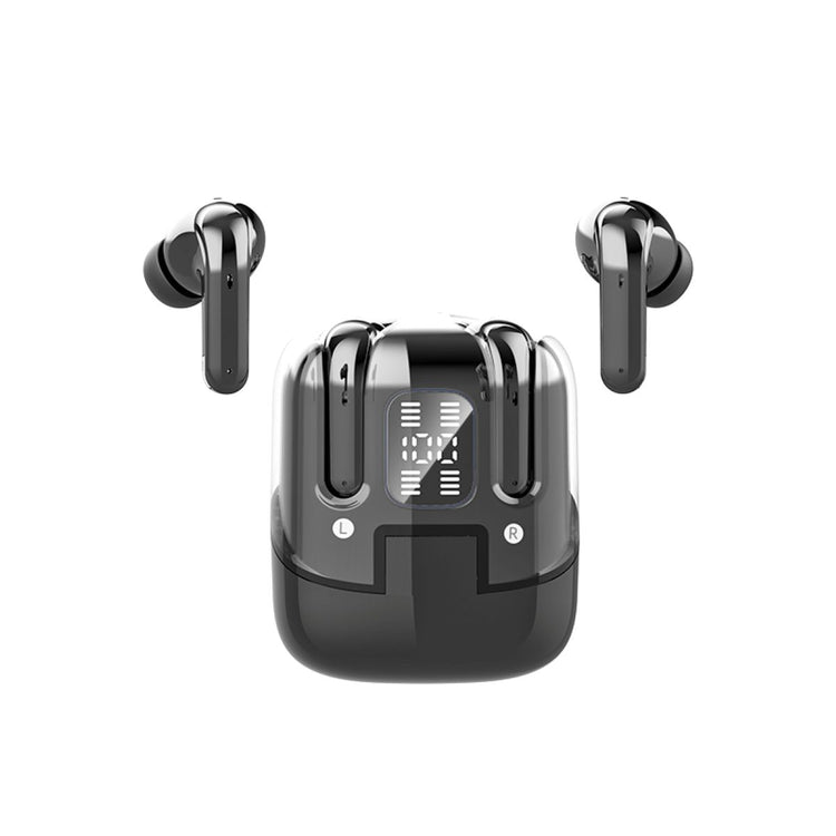 Écouteurs sans fil  TWS Edition CRYSTAL , Bluetooth 5.5  nouvelle gereration écran tactile, suppression du bruit b fond d'écran HiFi couleur Noir