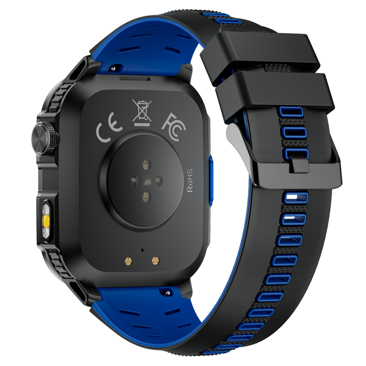 Montre connectée AMOLED  NASA GPS  fonction d'appel Bluetooth- Modes sportifs  edition REVOLUTION  écran tactile 1,96  pouces TFT haute définition  (avec bracelet silicone) couleur Bleu