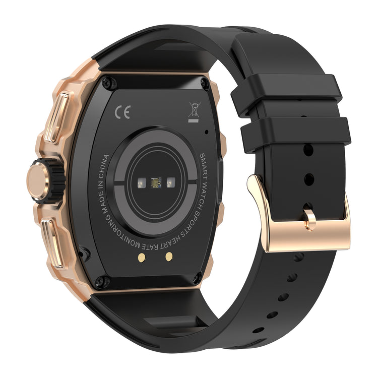 Montre connectée  NASA AMOLED    IP67  Grand écran  résolution haute définition   bracelet en silicone couleur Noir cadran Or