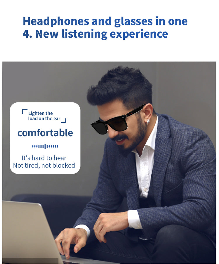 Lunettes intelligentes multifonctions NASA édition .GRAVITY t transmission Wi-Fi, Bluetooth  Microphone Et Haut-Parleur Intégré