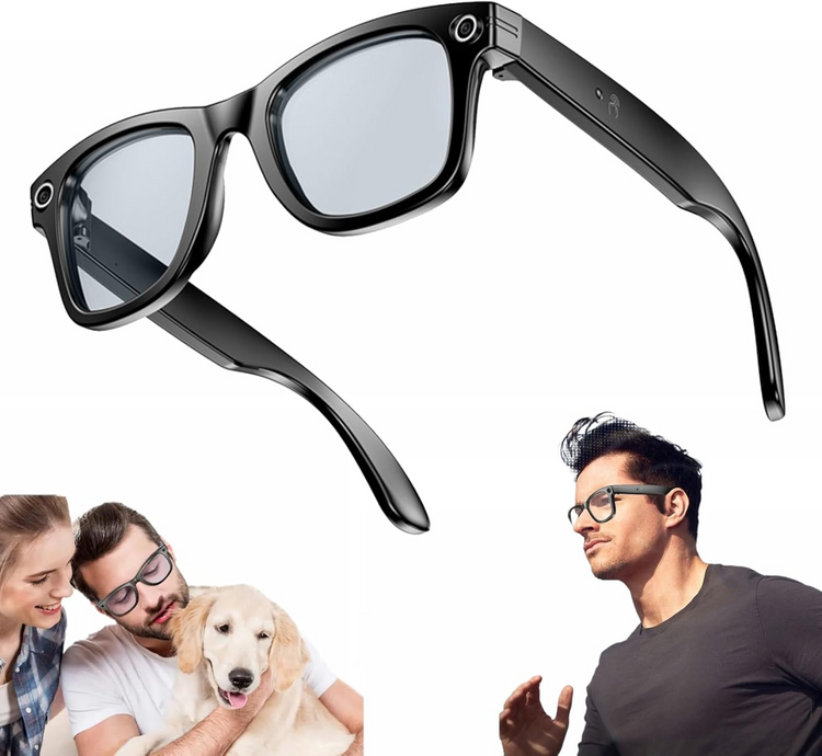 Lunettes intelligentes multifonctions NASA  édition . FUSION transmission Wi-Fi, Bluetooth  Microphone Et Haut-Parleur Intégré Monture Mat Noir  Verres  Incolore Modèle  Unisex design