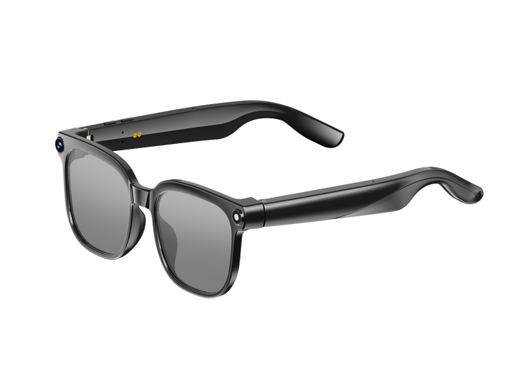 Lunettes intelligentes multifonctions NASA édition . SOLAR Caméra : 8 mégapixels (1080p) à 30 images par seconde transmission Wi-Fi, Bluetooth Microphone Et Haut-Parleur Intégré Monture Mat Noir Verres Graphite Modèle Unisex design