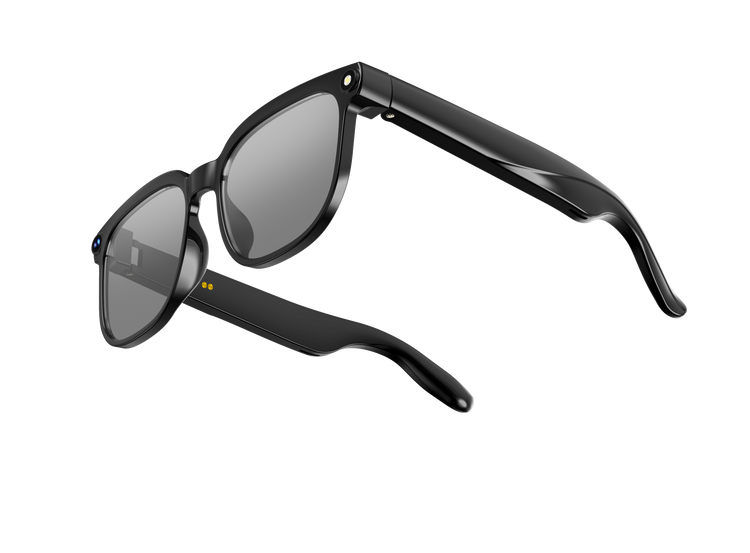 Lunettes intelligentes multifonctions NASA édition . SOLAR Caméra : 8 mégapixels (1080p) à 30 images par seconde transmission Wi-Fi, Bluetooth Microphone Et Haut-Parleur Intégré Monture Mat Noir Verres Graphite Modèle Unisex design