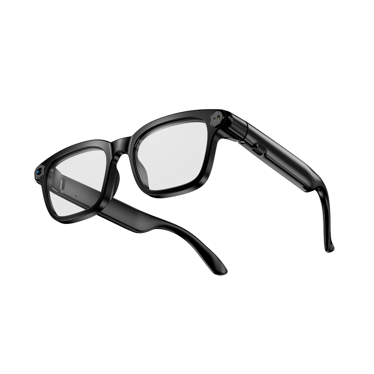 Lunettes intelligentes multifonctions NASA  édition VISION Caméra 8 MP avec capteur  Photo & Vidéo Haute Définition transmission Wi-Fi, Bluetooth  Microphone Et Haut-Parleur  Intégré Monture Mat Noir  Verres  Incolore Modèle  Unisex design