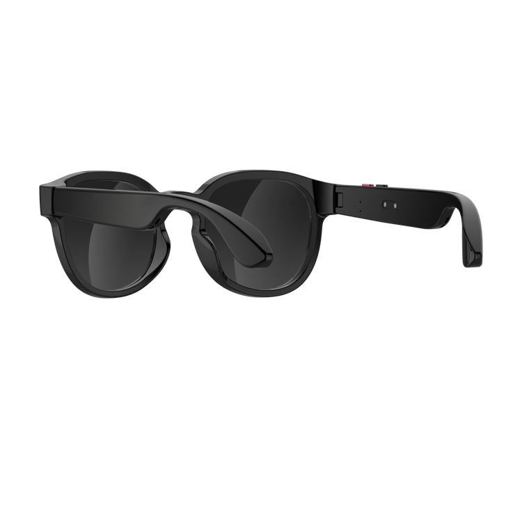 Lunettes intelligentes multifonctions NASA  édition FUTURA caméra, prise de photos, enregistrement vidéo et audio, appels Bluetooth, lecture de musique, assistant vocal, transmission sans fil Wi-Fi,  Monture Mat Noir  Verres Graphite Modèle  Unisex design