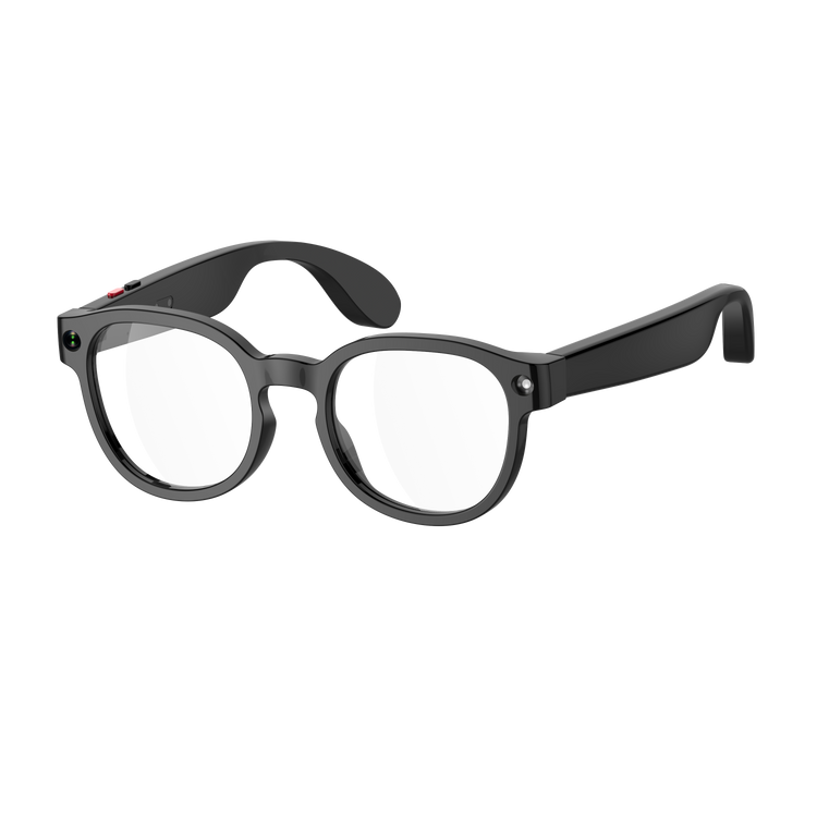 Lunettes intelligentes multifonctions NASA  édition FUTURA Caméra,prise de photos, enregistrement vidéo et audio, appels Bluetooth, lecture de musique, assistant vocal, transmission sans fil Wi-Fi, Monture Mat Noir Verres  Incolore Modèle  Unisex design