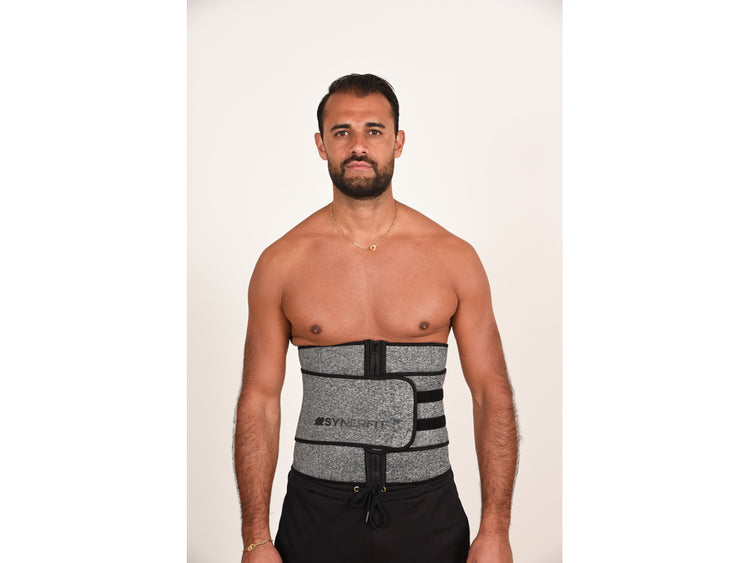 Ceinture de sudation en néoprène et lycra avec double scratch et fermeture éclair