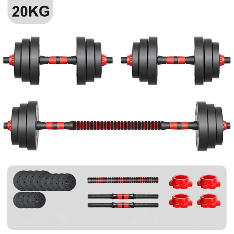 Haltere  de  Musculation SYNERFIT 2en1  Reglable avec barre d'extension 20Kg