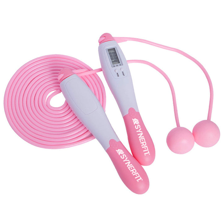 Corde à sauter SYNERFIT  avec compteur numérique - Rose