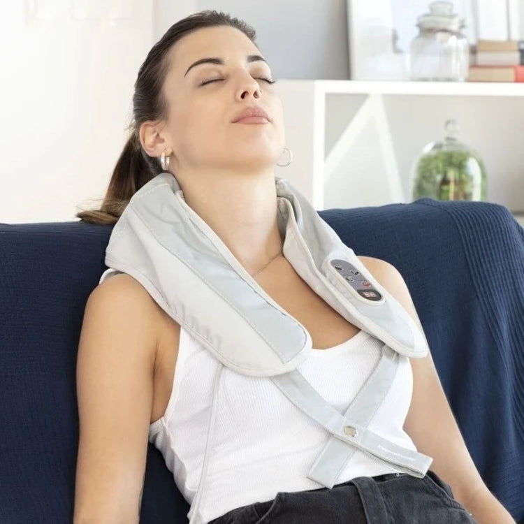 SYNERFIT Masseur shiatsu cervicales  avec   99 modes de massage  - Modèle  Galia  colorie Gris