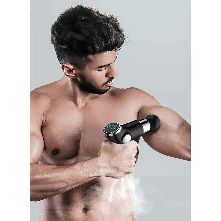 SYNERFIT    Pistolet de Massage Musculaire 6 Vitesses Réglables, modèle  Innova Gun  colorie Noir Argent