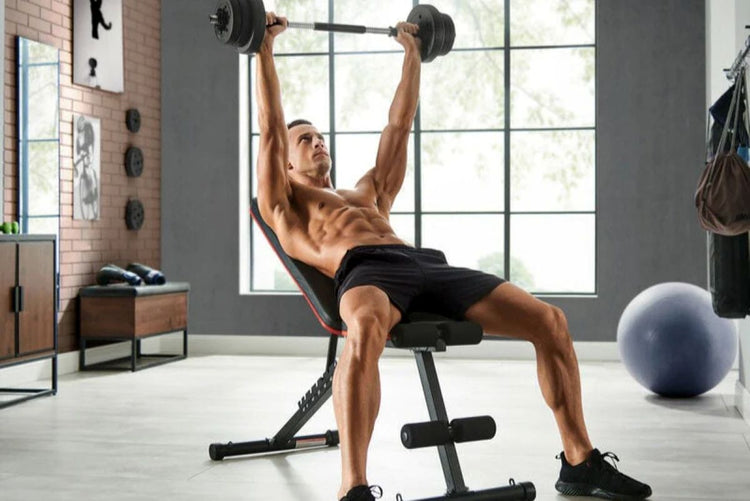 Banc de musculation SYNERFIT pliable  multifonction entraînement complet  noir et rouge modèle COBRA