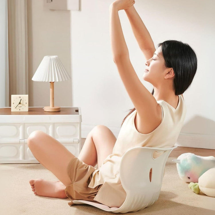 Coussin de siège SYNERFIT en mousse à mémoire de forme de L intégré avec soutien lombaire, coussin de chaise de bureau orthopédique ergonomique  modèle Celia  colorie Noir écru