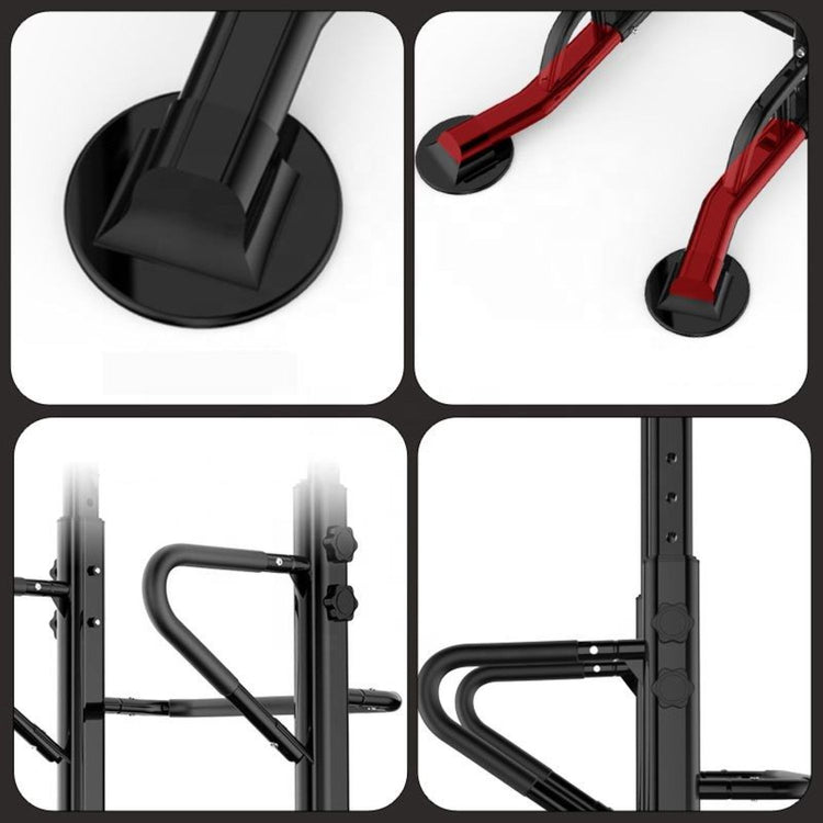 Station de musculation à haltères réglable, barre horizontale d'intérieur  idéal pour les tractions.Modèle FitLife colorie Noir Rouge