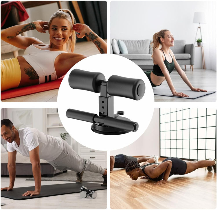Barre de sol pour abdominaux SYNERFIT Ventouse - Réglable - Portable -  entraînement- Pour la, maison, les voyages, l'extérieur, l'intérieur, le travail, le yoga  colorie Noir