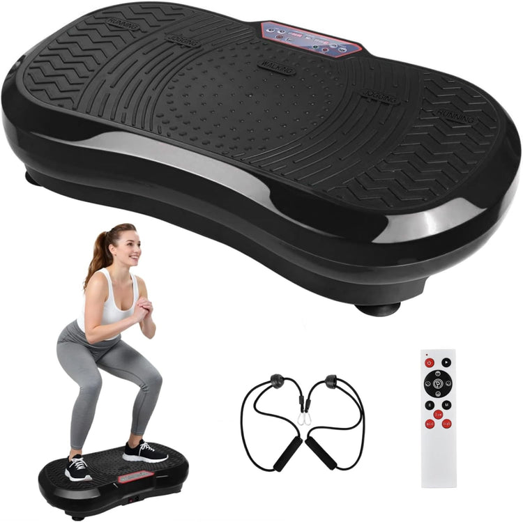 Plateforme vibrante SYNERFIT de remise en forme modèle Powerfit  53 x 32 x 100 cm avec poignée colorie Noir