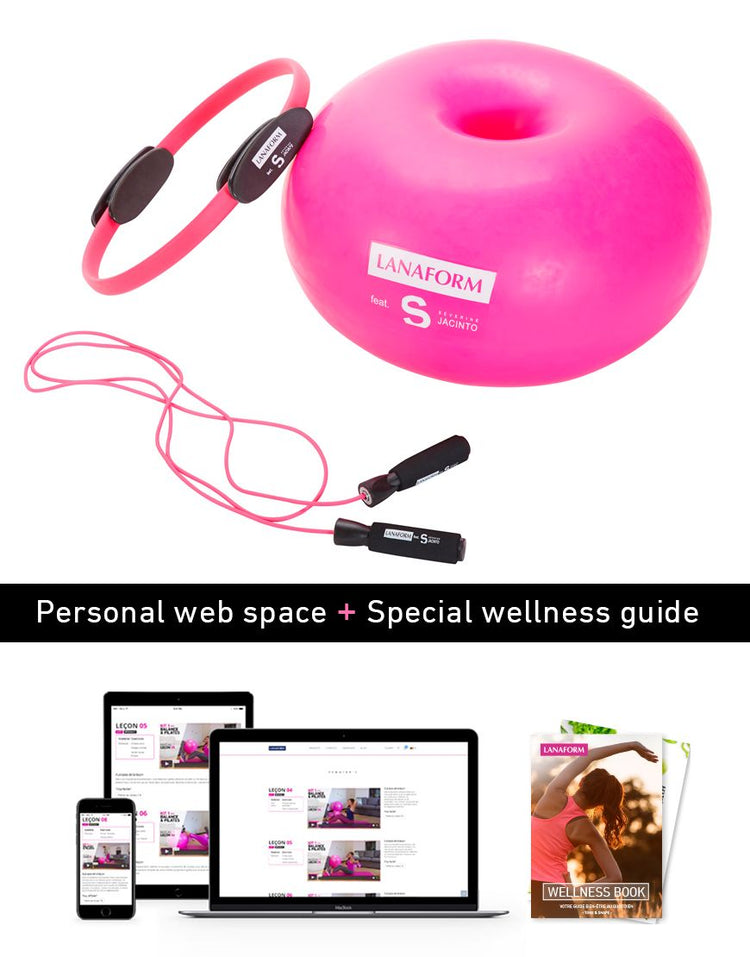 LANAFORM by SYNERFIT  Kit d’accessoires fitness pour entraînement cardio-musculaire- inclus 1 donut, 1 anneau de Pilates, 1 corde à sauter