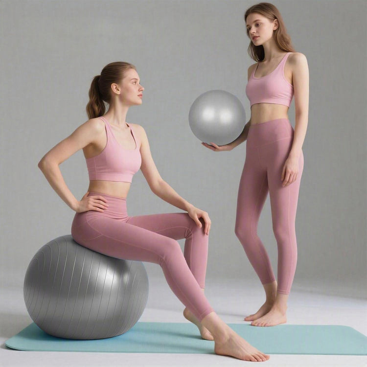 Ballon de Gymnastique Fitness Anti-éclatement Synerfit Ø65cm -pour Sport, Yoga, Pilates, Grossesse et l'accouchement Anti-Explosive Ultra-épaisse avec Pompe Pied Gonflable couleur Gris