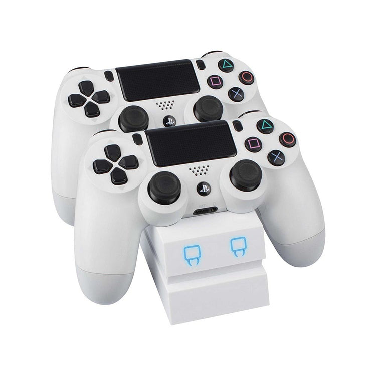 Manette de jeu pour  PS4 sans fil avec batterie rechargeable 1000mAh intégrée, gyroscope et haut-parleur -  couleur blanc