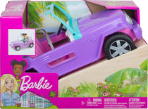 MATTEL Barbie Voiture Buggy décapotable, véhicule Tout-Terrain Violet, Bleu et Rose