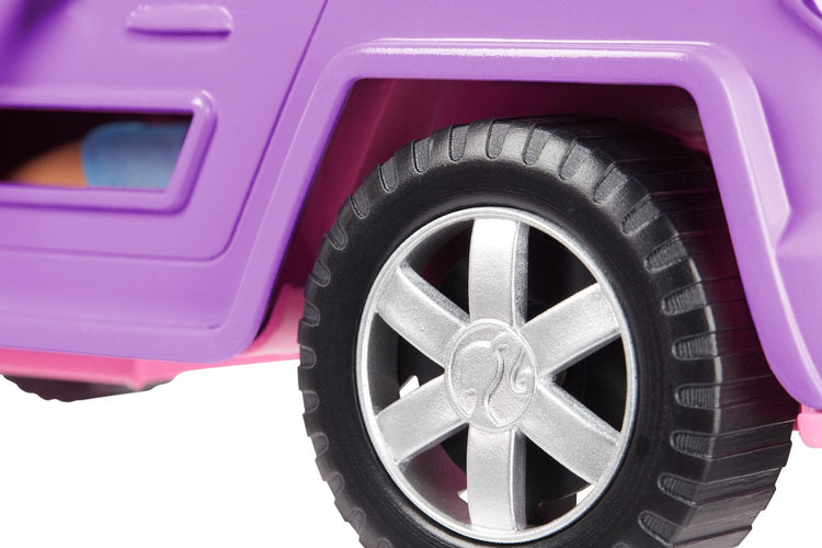 MATTEL Barbie Voiture Buggy décapotable, véhicule Tout-Terrain Violet, Bleu et Rose