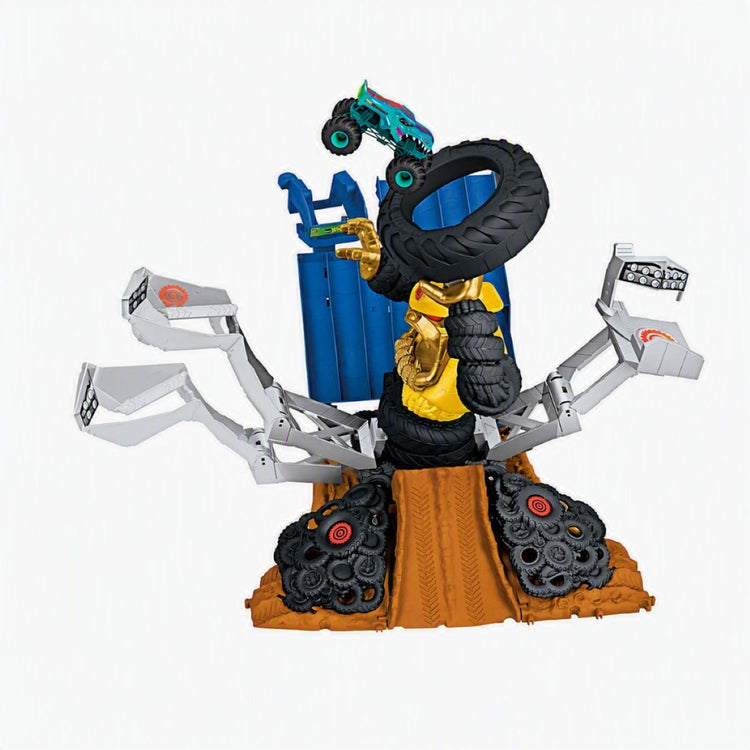 Hot Wheels Monster Trucks Arena Smashers Combat Mega-Wrex vs Gorzilla Coffret avec véhicule Mega-Wrex inclus 2 Voitures