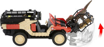 MATTEL Matchbox Jurassic World Véhicule télécommandé Dino Hunter, Voiture à batterie avec télécommande et figurine de dinosaure 46 cm